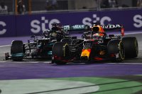 Lewis Hamilton en Max Verstappen