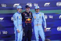 Charles Leclerc, Max Verstappen en Carlos Sainz