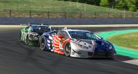 Gevecht tussen Valkyrie Competition en SimDistrict Vibe eSports GT3 Green