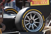 Martin Brundle's GP2-wagen op 18 inch banden