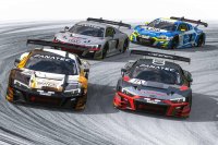Onderaan rechts de Audi Sport Team Comtoyou R8 LMS GT3