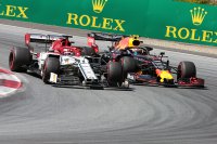 Max Verstappen viel terug achter Kimi Raïkkönen