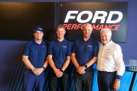 Ford CEO Jim Farley, Ford Hypercar Program Manager Dan Sayers, Ford Performance Manager Mark Rushbrook, Oreca topman Hugues De Chaunac