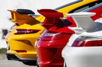 Knappe kontent - drie generaties Porsche 911 GT3 (vlnr. 996.2, 997.2 en 991.2)