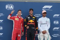 Sebastian Vettel, Daniel Ricciardo en Lewis Hamilton