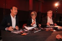Emanuele Pirro, Christine Beckers en Jürgen Barth