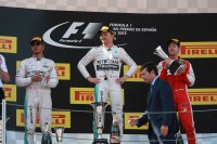 Lewis Hamilton, Nico Rosberg en Sebastian Vettel