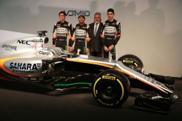 Alfonso Celis - Sergio Perez - Dr. Vijay Mallya - Esteban Ocon