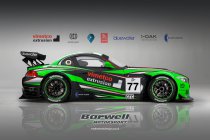 Barwell met Russisch gekleurde BMW Z4 aan de start in GTC